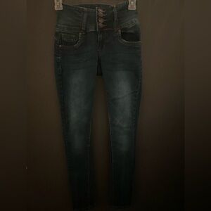 BAMBOO Women's dark blue wash Skinny Jeans